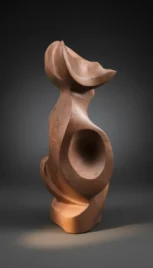 Abstraction, shiste mauve, poli et dépoli