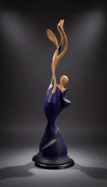 Abstrait 2 1, pommier,résine teinte et peinture