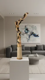 Abstrait 3 2, pommier brulé et pierre du gard