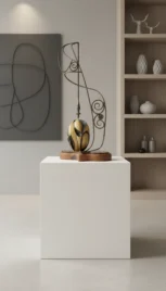 Abstrait 4 2, Houx brulé, fer et séquoia