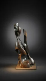 Abstrait 6 2, frêne brulé et huilé