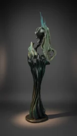 Abstrait 9 3, chêne teint, résine, peinture, vernis acrylique