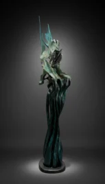 Abstrait 9 5, chêne teint, résine, peinture, vernis acrylique