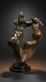 Allégorie 1 1, ronce de frêne, patine ciré, 50x30cm