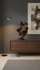 Allégorie 1 2, ronce de frêne, patine ciré, 50x30cm