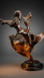 Allégorie 1, ronce de frêne, patine ciré, 50x30cm