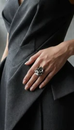 Bague 2 5, argent poli, fusionné et oxidé resultat