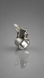 Bague 4, argent poli et dépoli, construction soudé et agathe resultat