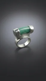 Bague 8 4, argent poli, construction soudé et amazonite resultat