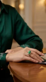 Bague 8 5, argent poli, construction soudé et amazonite resultat