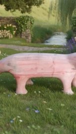 Banc belette 1, séquoia, 210x60cm