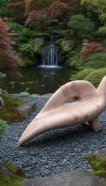 Banc oiseau 1 2, séquoia, 180x70cm