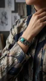 Bracelet 12 3, argent poli oxidé et soudé et amazonite resultat