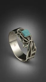 Bracelet 12, argent poli oxidé et soudé et amazonite resultat