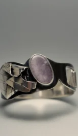 Bracelet 13 1, argent poli, oxidé,fusionné et amétiste resultat