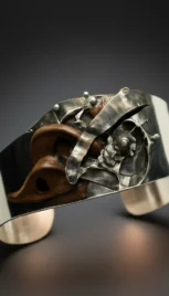 Bracelet 15, argent poli, fusionné et bois de rose resultat