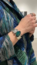 Bracelet 16 3, argent poli, fusionné, oxidé et chrysocolle resultat