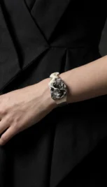 Bracelet 18 3, argent poli, fusionné et os resultat