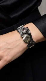 Bracelet 3 2, argent poli, argent fusionné, mokumé gane et bois d'ébène resultat