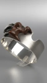 Bracelet 4 1, argent poli et dépoli, argent fusionné et bois de rose resultat