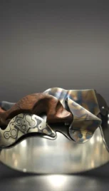 Bracelet 6 2, argent poli, mariage des métaux (laiton, argent), mokumé gane et bois de bubinga resultat