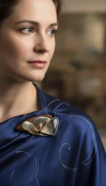 Broche 1 4, argent poli, laiton et agathe resultat