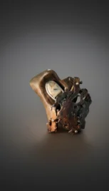 Broche 15 1, argent fusionné, bois de gaïac et agathe resultat