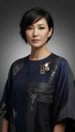 Broche 19 3, argent poli, argent réticulé, bois de gaïac, d'ébène et amétiste resultat