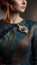 Broche 20 3, argent fusionné et bois de lacewood resultat