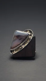 Broche 23 1, argent poli laiton poli, bois de palissandre, et agathe resultat