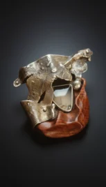 Broche 25, argent poli, argent fusionné, bois de bubinga et agathe resultat