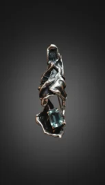 Broche 3 2, argent fusioné, or et aigue marine resultat