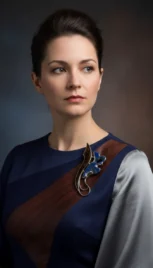 Broche 5 3, argent poli, bois d'ébène et lapis lasuli resultat