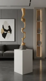 Chimère 1 1, buis vernis, granit, 85x15cm