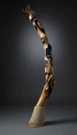 Chimère 1, Poirier brulé et huilé, Granit et chêne, 180x30cm