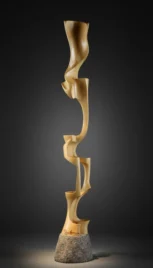 Chimère 1, buis vernis, granit, 85x15cm