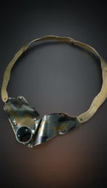 Collier 4 1, mariage des métaux (argent, laiton, cuivre), boid d'ébène et de padouk resultat