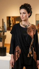 Collier 4 2, mariage des métaux (argent, laiton, cuivre), boid d'ébène et de padouk resultat