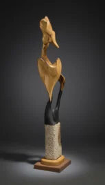 Enlacer, frêne, résine, granit