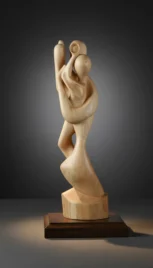 Enlassé 1, pommier ciré, 75x25cm