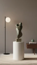 Ensemble 1 2, schiste vert, poli et dépoli, granit et chêne