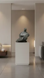 Ensemble 2 2, pierre de châteaupane, poli et dépoli, bois peint