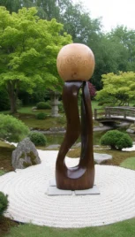 Equilibre à deux 1, cèdre du liban teint, 270x70cm