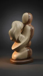 Espace fusionnel 1, grès poli et chêne