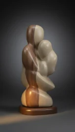 Espace fusionnel 2, grès poli et chêne