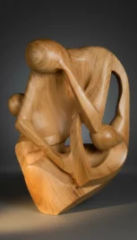 Famille 3, cerisier ciré, 80x55cm