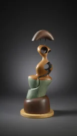 Figure de style 1 1, chêne, if, séquoia, shiste vert, fer, teinture et vernis, 50x20cm
