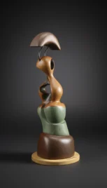 Figure de style 1 2, chêne, if, séquoia, shiste vert, fer, teinture et vernis, 50x20cm