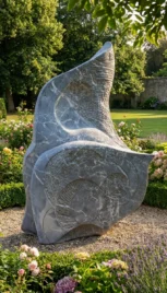 L'escargot de loire, pierre de châteaupanne, poli et texturé