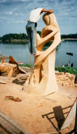 Mère à l'enfant 2 3, cèdre du liban, 280x100cm